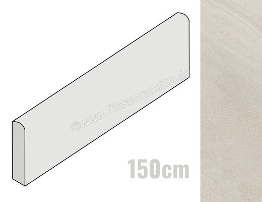  Imola Ceramica Lime-Rock Almond A 6x150 cm Sockel Matt Strukturiert Naturale LMRCK BT150A | 433273