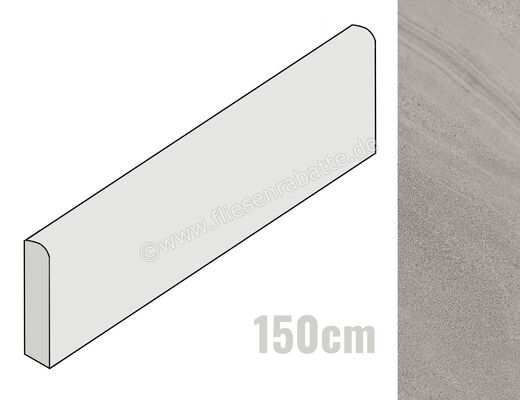  Imola Ceramica Lime-Rock Grey G 6x150 cm Sockel Matt Strukturiert Naturale LMRCK BT150G | 433276