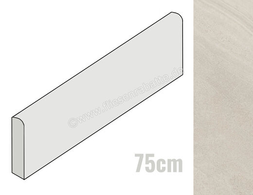 Imola Ceramica Lime-Rock Almond A 6x75 cm Sockel Matt Strukturiert Naturale LMRCK BT75A | 433285