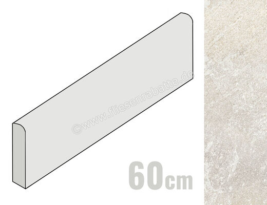  Imola Ceramica Brixstone White W 6x60 cm Sockel Matt Strukturiert Naturale BRXT BT60W | 433534