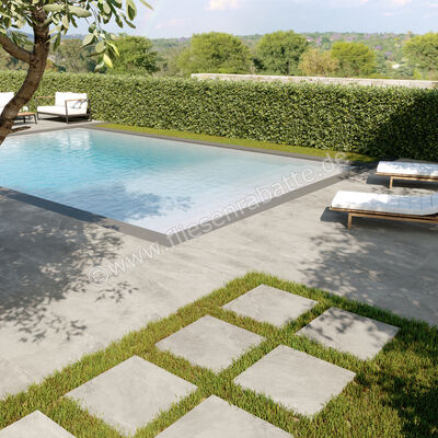 Imola Ceramica Azuma Rock Outdoor Silver AG 60x60x2 cm Terrassenplatte Matt Eben Naturale A.RCK 60AG ASRM | 434529