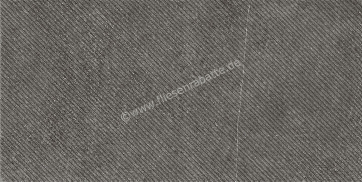 Imola Ceramica Stoncrete Dark Grey DG 60x120 cm Wandfliese Dekor gerillt Matt Strukturiert Naturale STCR1 12DG RM | 437328