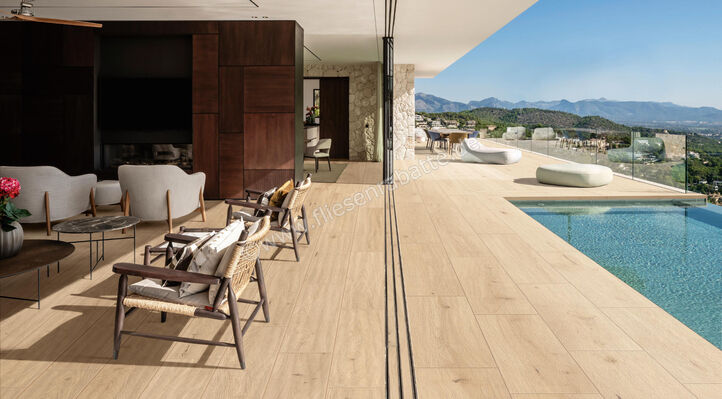  Atlas Concorde Log Outdoor Bright Oak Forest 30x120x2 cm Terrassenplatte Matt Eben Sensitech AX4B | 437901