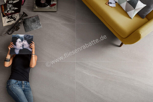  Imola Ceramica Lime-Rock Grey G 75x150 cm Bodenfliese / Wandfliese Matt Strukturiert Naturale LMRCK 150G RM (178742) | 438240