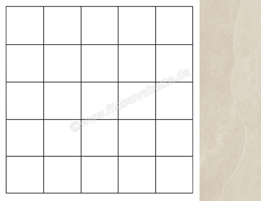  Imola Ceramica Azuma Rock Ivory AV 30x30 cm Mosaik 5x5 Matt Eben Naturale MK.A.RCK 30AV (194387) | 439032