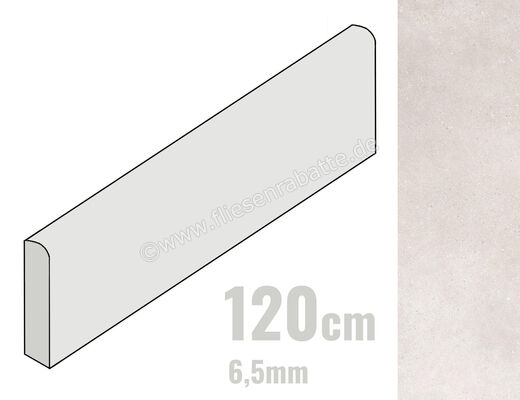  Imola Ceramica Blox White W 6x120 cm Sockel 6,5mm Matt Eben Naturale BLOX6 BT120W (174684) | 440292