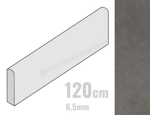  Imola Ceramica Blox Darkgrey DG 6x120 cm Sockel 6,5mm Matt Eben Naturale BLOX6 BT120DG (174687) | 440298
