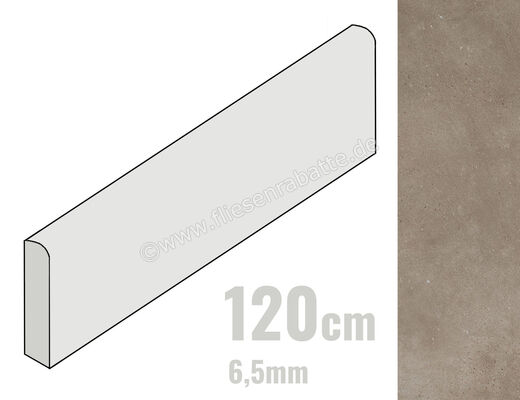  Imola Ceramica Blox Darkbeige BS 6x120 cm Sockel 6,5mm Matt Eben Naturale BLOX6 BT120BS (174682) | 440301