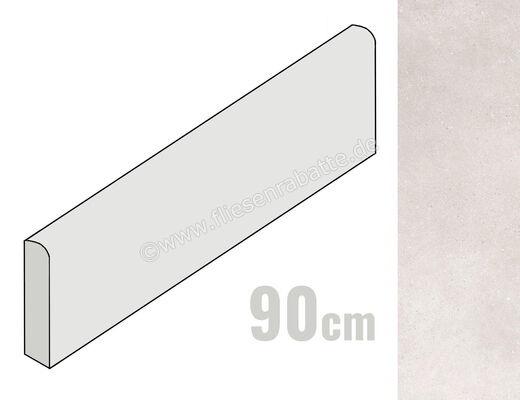  Imola Ceramica Blox White W 6x90 cm Sockel Matt Eben Naturale BLOX BT90W (174696) | 440310