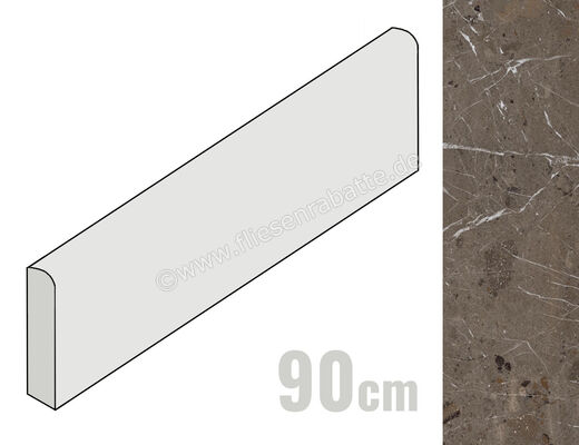 Imola Ceramica The Rock Breccia Imperiale 6x90 cm Sockel Matt Eben Naturale BREIMP BT90 | 444036