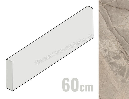 Imola Ceramica The Rock Fior di Bosco 6x60 cm Sockel Matt Eben Naturale FIBOSC BT60 | 444054