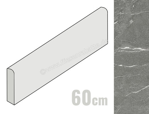 Imola Ceramica The Rock Negresco 6x60 cm Sockel Matt Eben Naturale NEGRES6 BT60 | 444093