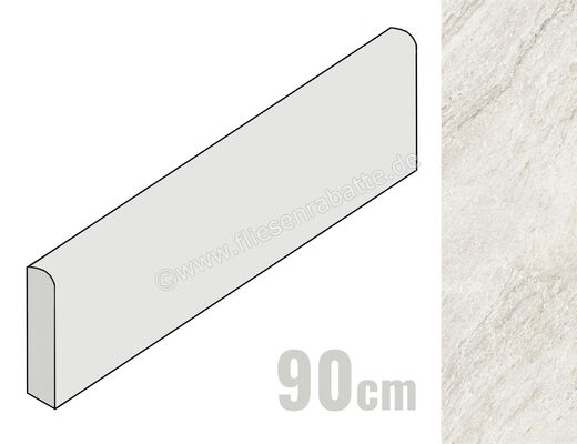  Imola Ceramica Vibes White W 6x90 cm Sockel Matt Eben Naturale VIBES BT90W (180355) | 445956