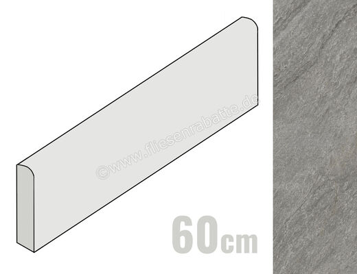  Imola Ceramica Vibes Dark Grey DG 6x60 cm Sockel Matt Eben Naturale VIBES BT60DG (180358) | 445977