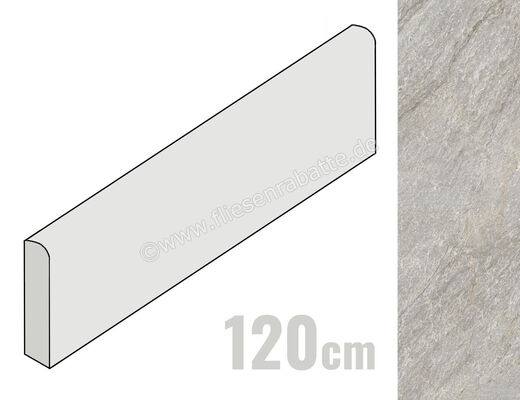 Imola Ceramica Vibes Grey G 6x120 cm Sockel Matt Eben Naturale VIBES BT120G | 445989