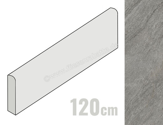 Imola Ceramica Vibes Dark Grey DG 6x120 cm Sockel Matt Eben Naturale VIBES BT120DG | 445992