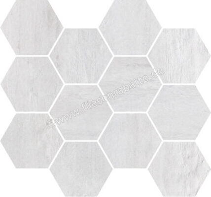 Imola Ceramica Creative Concrete White W 25x30 cm Mosaik Esagona Matt Eben Naturale MK.CREACON W | 449217