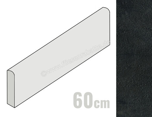  Imola Ceramica Creative Concrete Black N 9.5x60 cm Sockel Matt Eben Naturale CREACON BT 60N (139505) | 449250