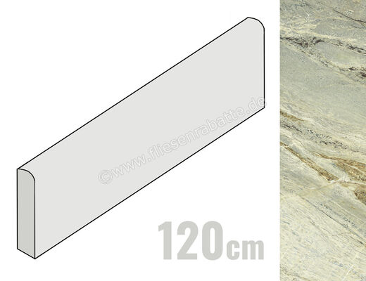  Imola Ceramica The Room Irish Green 6x120 cm Sockel Stärke: 6,5 mm Glänzend Eben Lappato IRI GR6 BT120LP (194442) | 449925