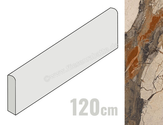 Imola Ceramica The Room Breccia Phoenix 6x120 cm Sockel Matt Eben Naturale BRE PH6 12 RM BT | 450150