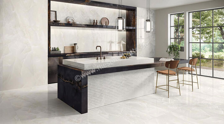  Emilceramica Tele Di Marmo Onyx Onyx Ivory 60x120 cm Bodenfliese / Wandfliese Glänzend Eben Full Lappato EKTP | 453294