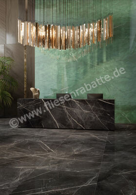  Atlas Concorde Marvel Gala Calacatta Black 60x120 cm Bodenfliese / Wandfliese Glänzend Eben Lappato AFXT | 461667