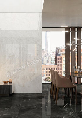  Atlas Concorde Marvel Gala Calacatta Black 60x120 cm Bodenfliese / Wandfliese Glänzend Eben Lappato AFXT | 461673