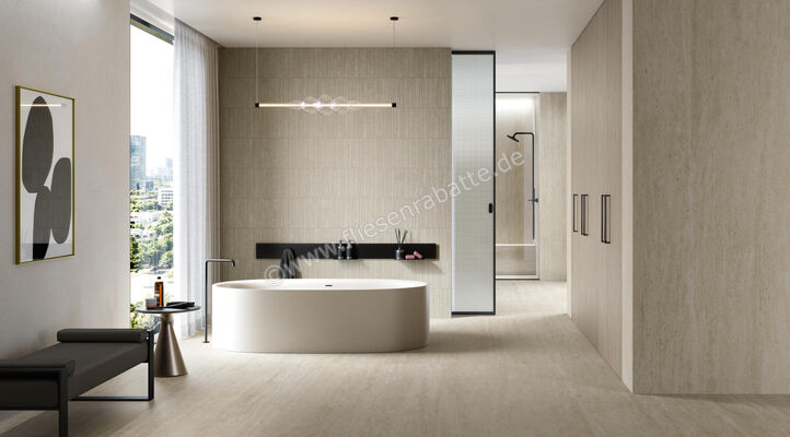 Atlas Concorde Marvel Travertine Pearl Vein 60x120 cm Bodenfliese / Wandfliese Matt Eben Sensitech AFUB | 461826