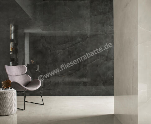 Atlas Concorde Marvel Onyx Noir 120x120 cm Bodenfliese / Wandfliese Glänzend Eben Lappato AJBN | 462126