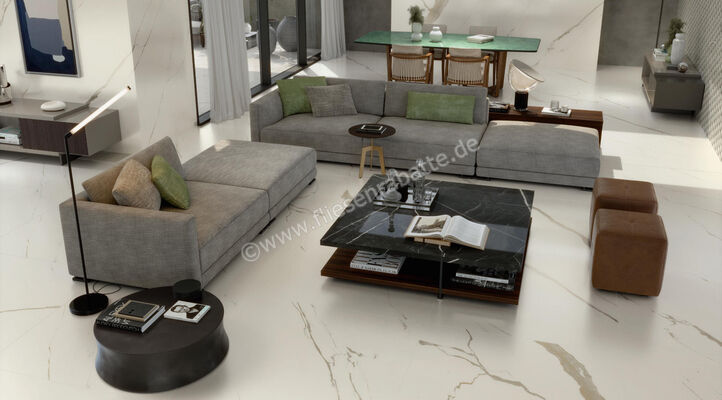  Atlas Concorde Marvel X Calacatta Sublime 75x150 cm Bodenfliese / Wandfliese Matt Eben Silk AFVP | 464001