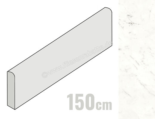  Atlas Concorde Marvel Shine Statuario Supremo 7.2x150 cm Sockel Matt Eben Silk A43R | 471962