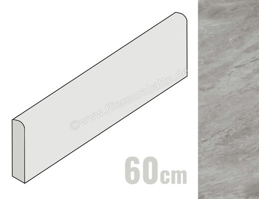  Atlas Concorde Marvel Stone Bardiglio Grey 7.2x60 cm Sockel Glänzend Eben Lappato ATDQ | 473687