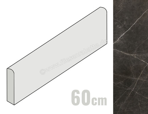  Ceramiche Caesar Marble Inspiration Anima Graphite 7.2x60 cm Sockel Glänzend Eben Lucidato ACGK CAE | 474989