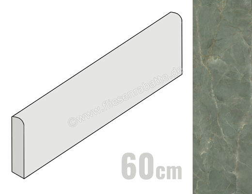  Ceramiche Caesar Marble Inspiration Anima Ever Sage Green 7.2x60 cm Sockel Glänzend Eben Lucidato AFD2 CAE | 476408