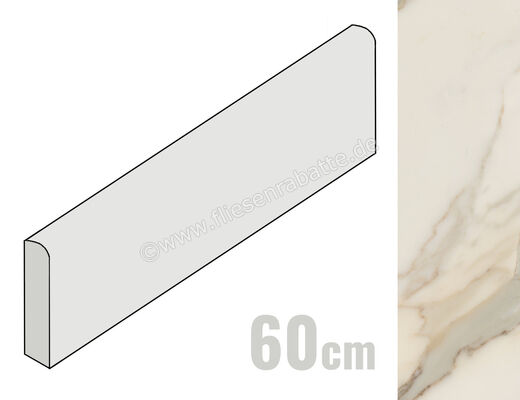  Ceramiche Caesar Marble Inspiration Anima Futura Golden White 7.2x60 cm Sockel Glänzend Eben Lucidato AGGC CAE | 476417