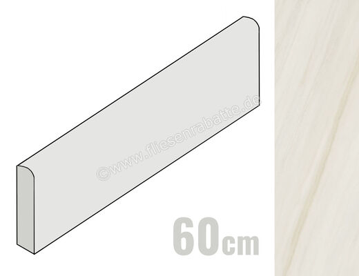  Ceramiche Caesar Marble Inspiration Anima Wonder Snow 7.2x60 cm Sockel Glänzend Eben Lucidato AHBS CAE | 476924