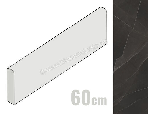  Ceramiche Caesar Marble Inspiration Anima Wonder Nightfall 7.2x60 cm Sockel Glänzend Eben Lucidato AHBV CAE | 476933