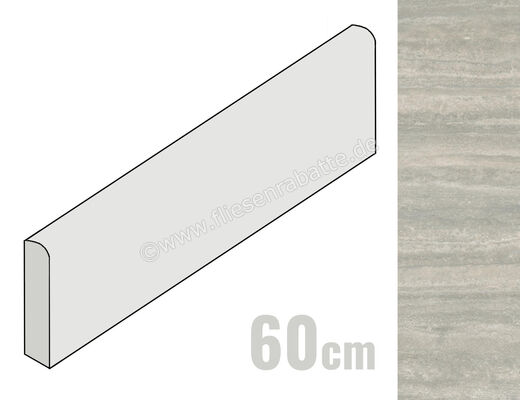 Ceramiche Caesar Iconica Silver Verso 7.2x60 cm Sockel Matt Eben Naturale AGYI CAE | 478850