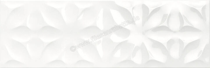  Ragno Freestyle White 25x76 cm Wandfliese Fiore 3D Glänzend Strukturiert Glossy R75H | 482840