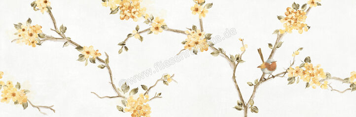 Ragno Mixed Bianco 40x120 cm Wandfliese Decoro Fiore Di Pesco Matt Eben Naturale RC5N | 486125