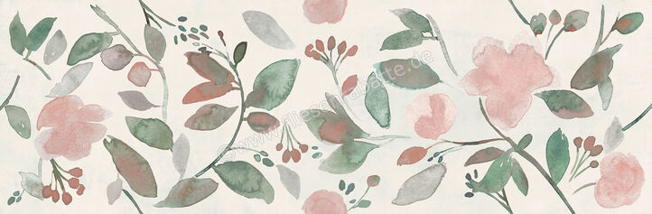  Ragno Now Bianco 25x76 cm Wandfliese Decoro Waterflower Matt Eben Semimatt R9NA | 486800