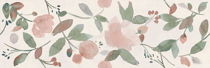  Ragno Now Bianco 25x76 cm Wandfliese Decoro Waterflower Matt Eben Semimatt R9NA | 486806