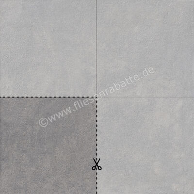 Ceramiche Caesar Materica Outdoor Antracite 40x40x2 cm Terrassenplatte Schnittmuster Matt Strukturiert Naturale AFXI CAE SM | 486941