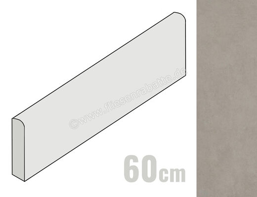 Ariostea Next Crete 6.5x60 cm Sockel Matt Eben Natural Plus B60630T | 489713