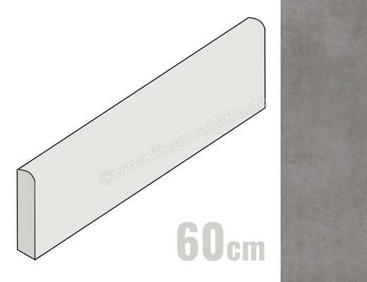  Ariostea Next Dark 6.5x60 cm Sockel Matt Eben Natural Plus B60631T | 489716