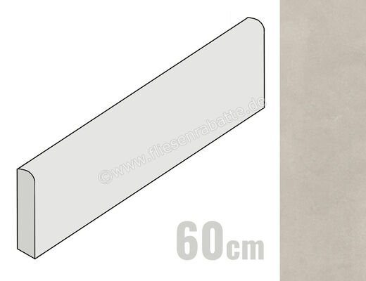 Ariostea Next Grey 6.5x60 cm Sockel Matt Eben Natural Plus B60633T | 489722