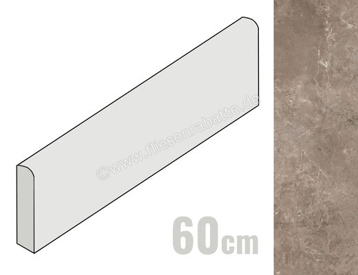 Ariostea Twin.s Dove 6.5x60 cm Sockel Matt Strukturiert Soft B60698T | 489767