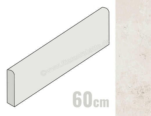 Ariostea Twin.s Plaster 6.5x60 cm Sockel Matt Strukturiert Soft B60697T | 489770
