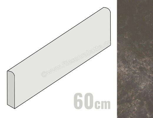 Ariostea Twin.s Licorice 6.5x60 cm Sockel Matt Strukturiert Soft B60696T | 489773