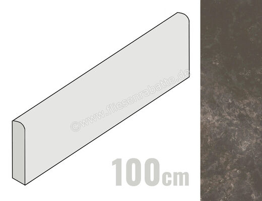 Ariostea Twin.s Licorice 6.5x100 cm Sockel Matt Strukturiert Soft B100696T | 489788